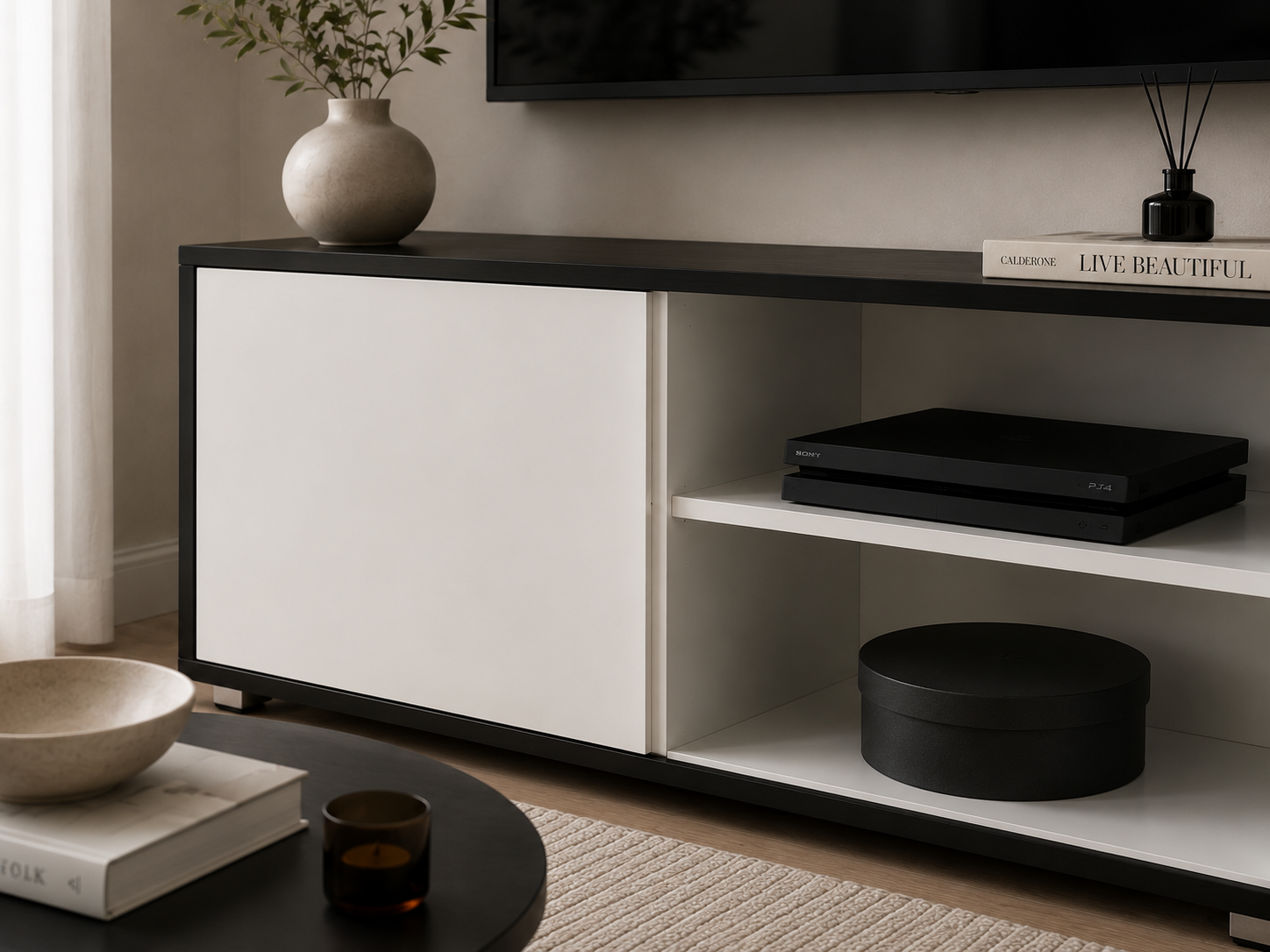 Kevin TV Stand - Lifestyle close up