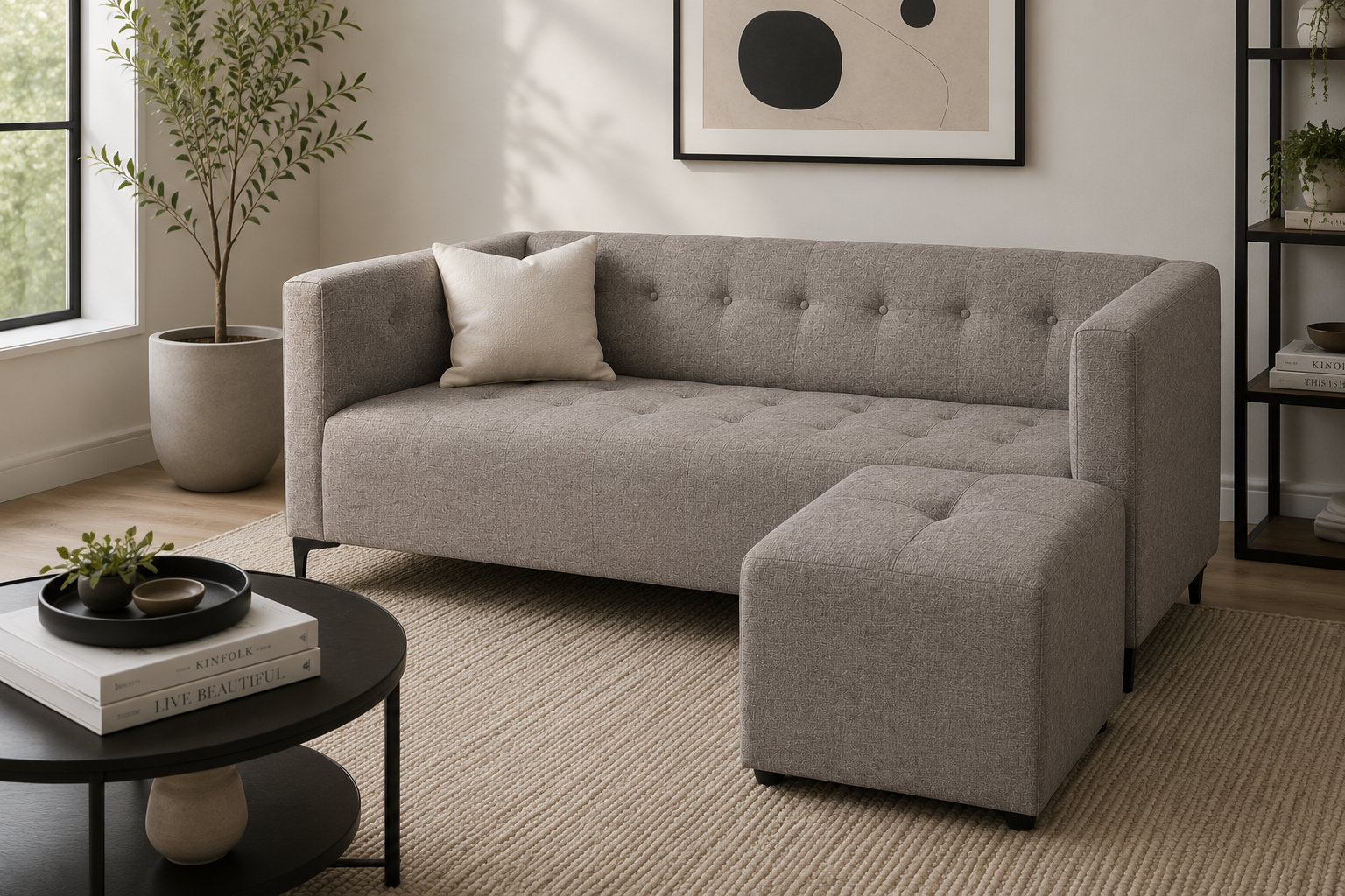George 3 Seater Sofa - Grey - Lifestyle
