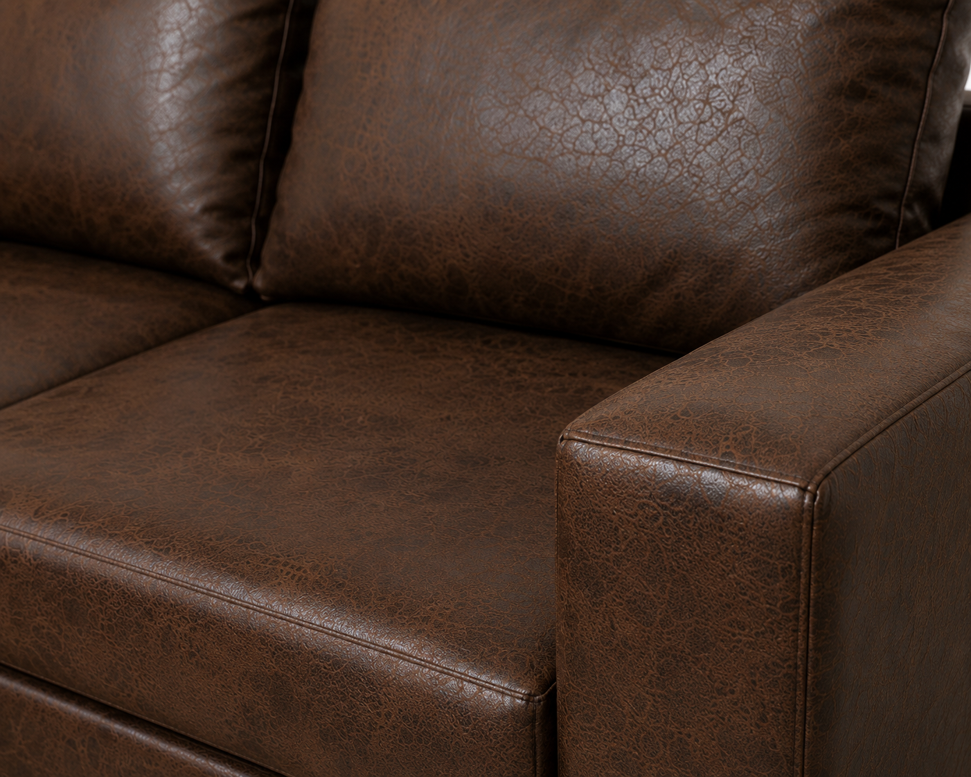 Andre 3 Seater Sofa - Buffalo Brown - Close up