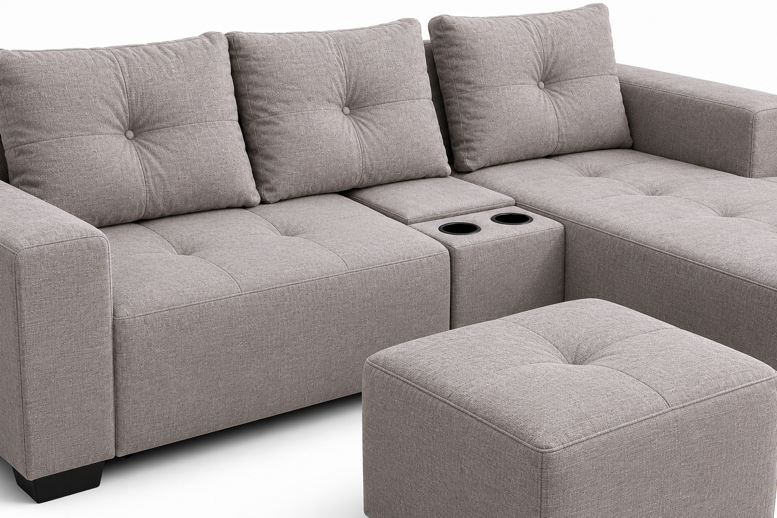 Chelsea Sofa - Right Hand Grey - Close up