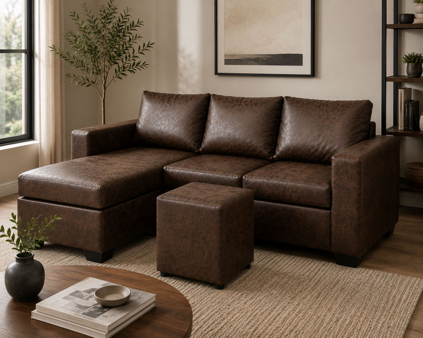 Andre 3 Seater Sofa - Buffalo Brown - Lifestyle