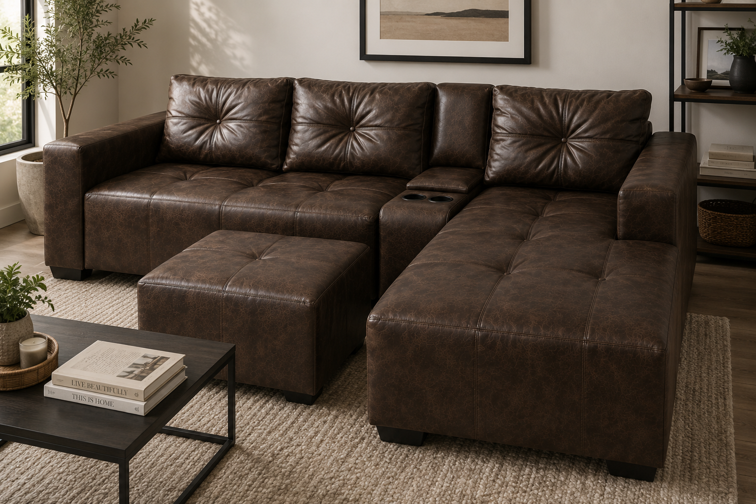 Chelsea Sofa - Right Hand Buffalo Brown - Lifestyle