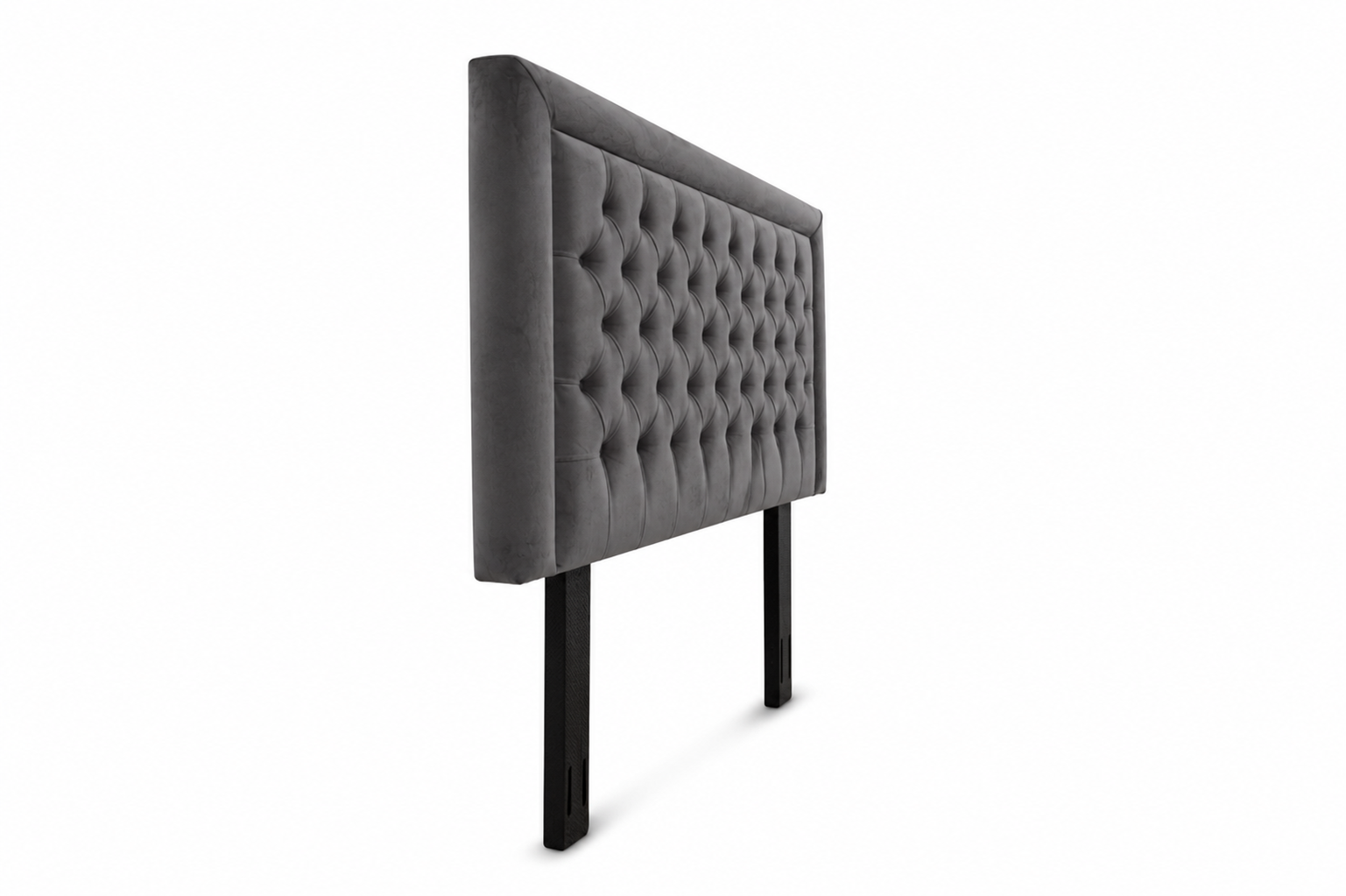 Nadine Headboard - Grey Velvet - Side view