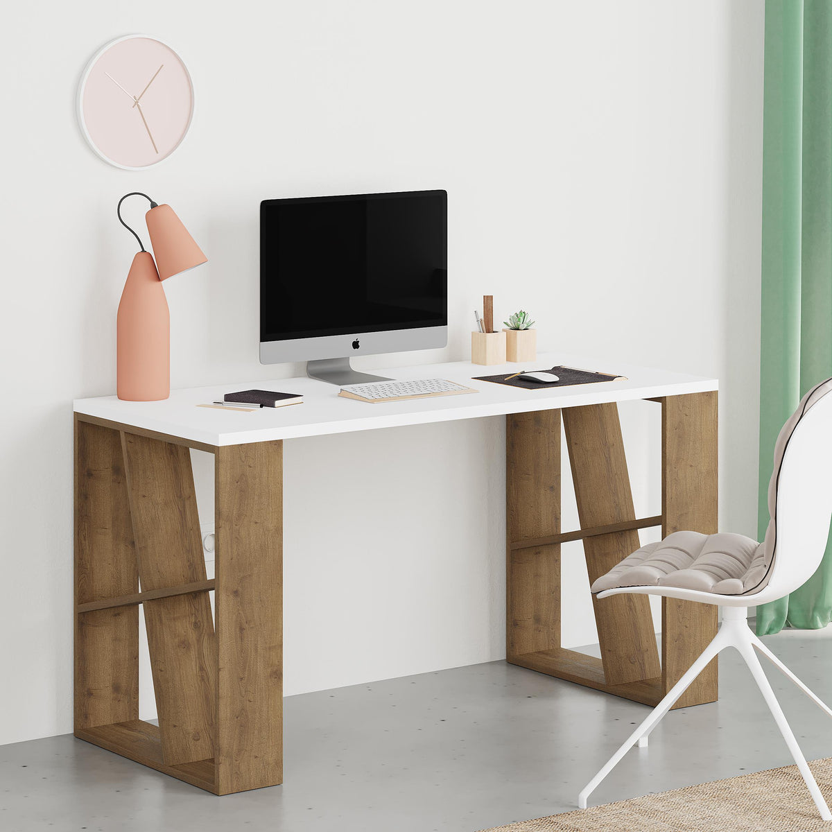 Honey Office Desk - Walnut - 1