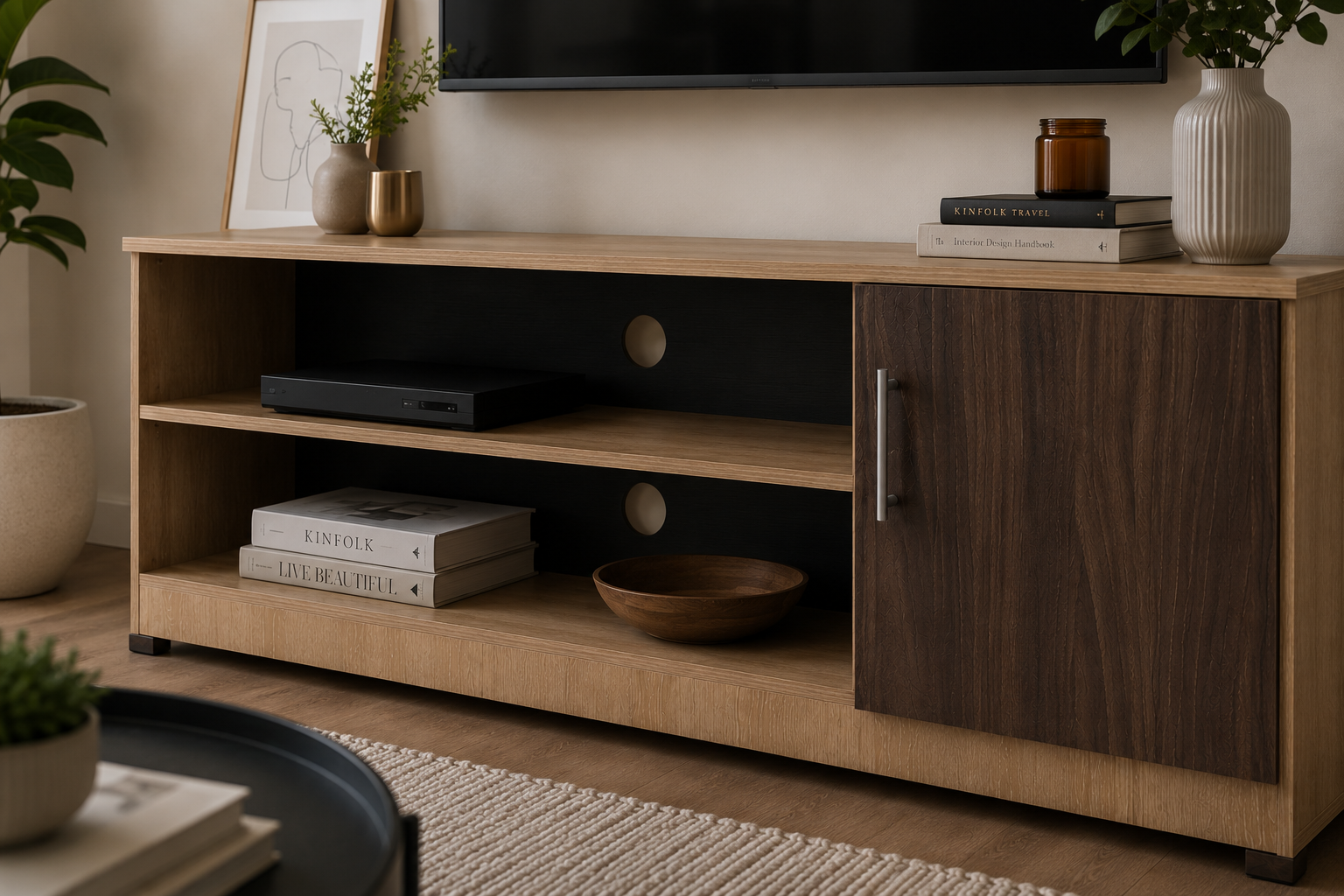 Boston TV Stand - Lifestyle close up