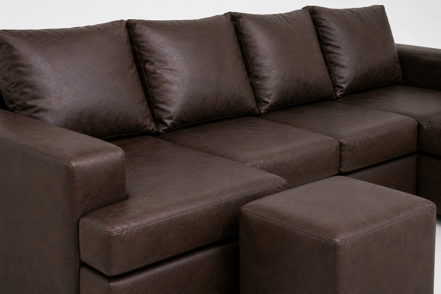 Jojo 4 Seater Sofa - Buffalo Brown - Close up