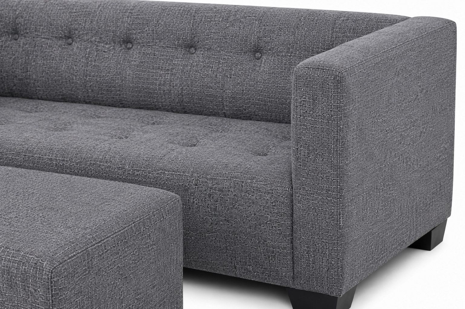 George 3 Seater Sofa - Charcoal - Close up