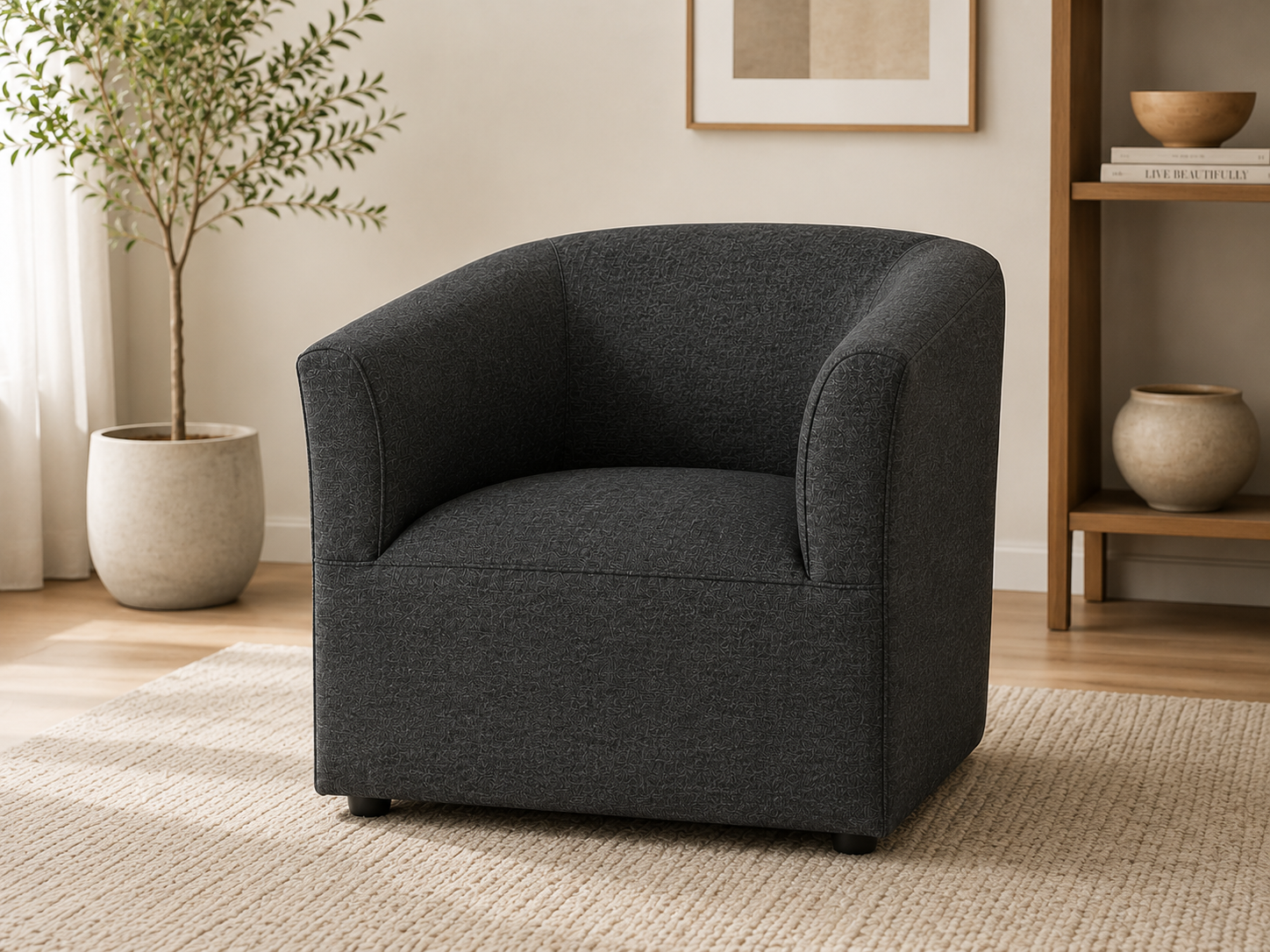 Prince Tub Chair - Charcoal - Lifestyle