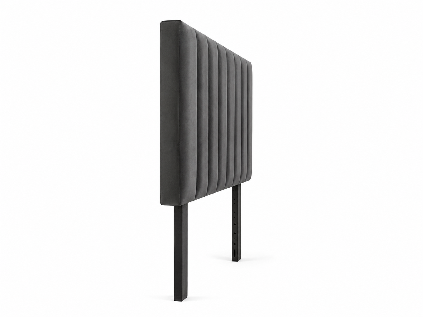 Victoria Headboard - Grey Velvet - Side view