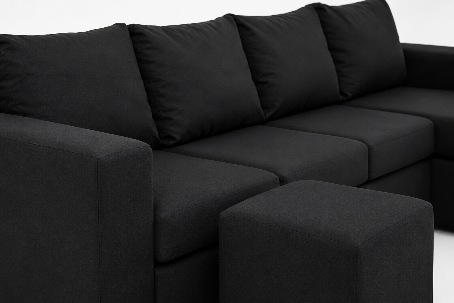 Jojo 4 Seater Sofa - Black - Close up