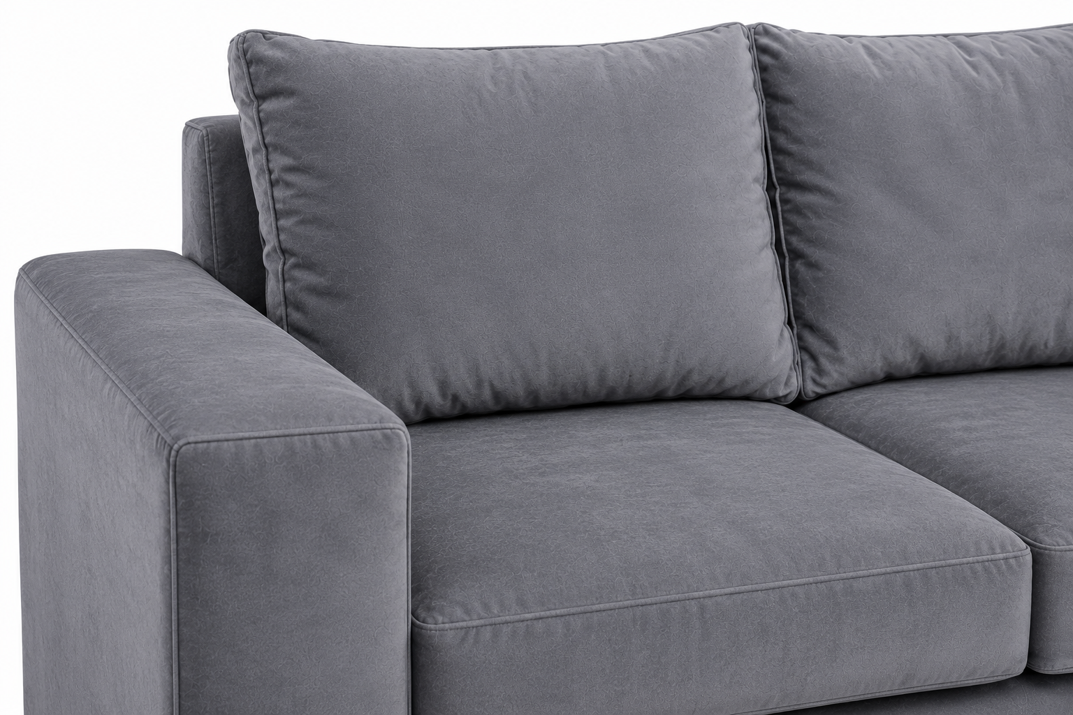 Dimension 2 Seater Sofa - Grey Velvet - Close up