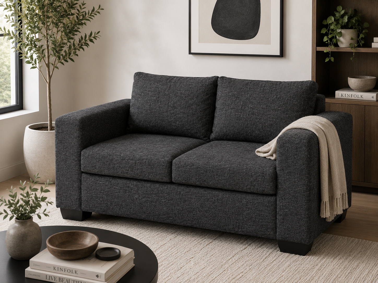 Dimension 2 Seater Sofa - Charcoal - Lifestyle