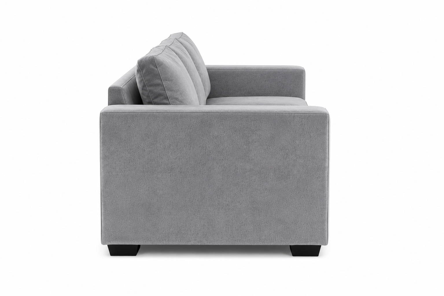 Jody 3 Seater Sofa - Grey Velvet - Side view