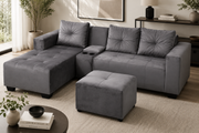 Chelsea Sofa - Left Hand Grey Velvet - Lifestyle