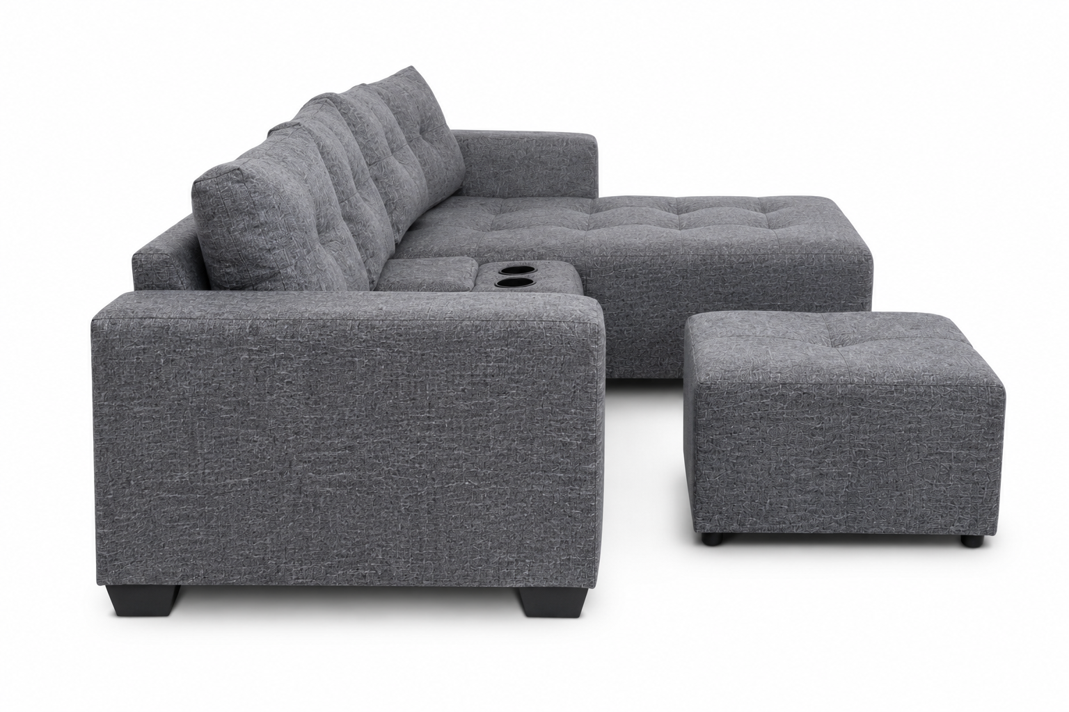 Chelsea Sofa - Left Hand Charcoal - Side view