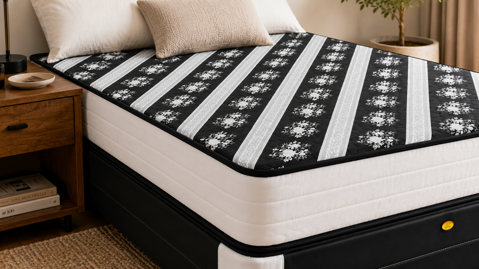 Europa 5 Star Foam Mattress and Base - Queen - Lifestyle close up