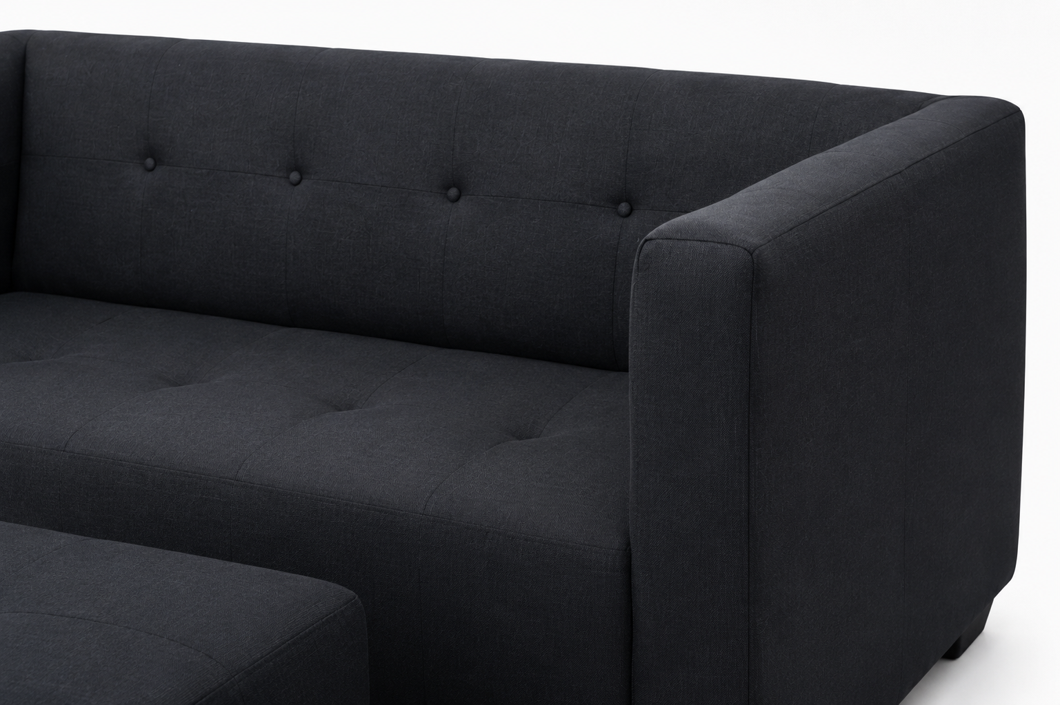 George 3 Seater Sofa - Black - Close up