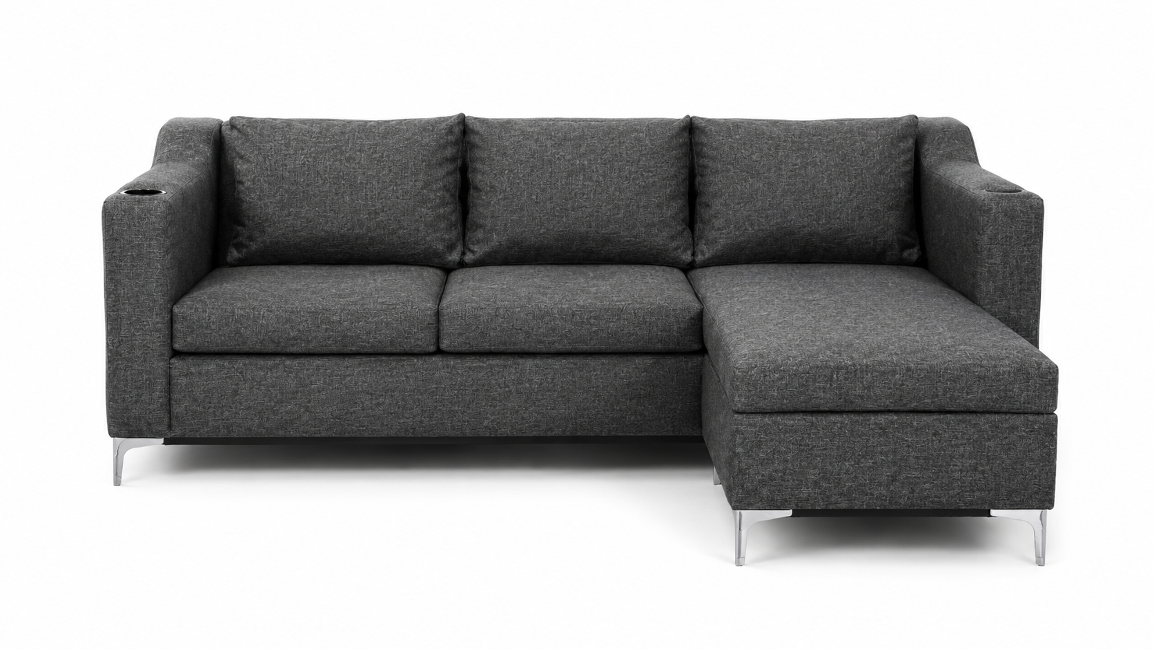 Charlie Corner Couch - Charcoal - Studio shot