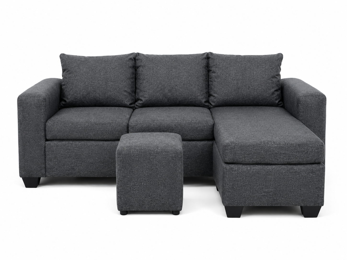 Andre 3 Seater Sofa - Charcoal - Front