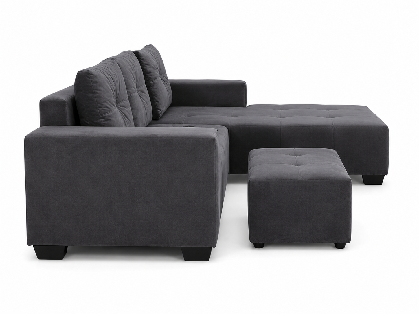 Chelsea Sofa - Right Hand Grey Velvet - Side view