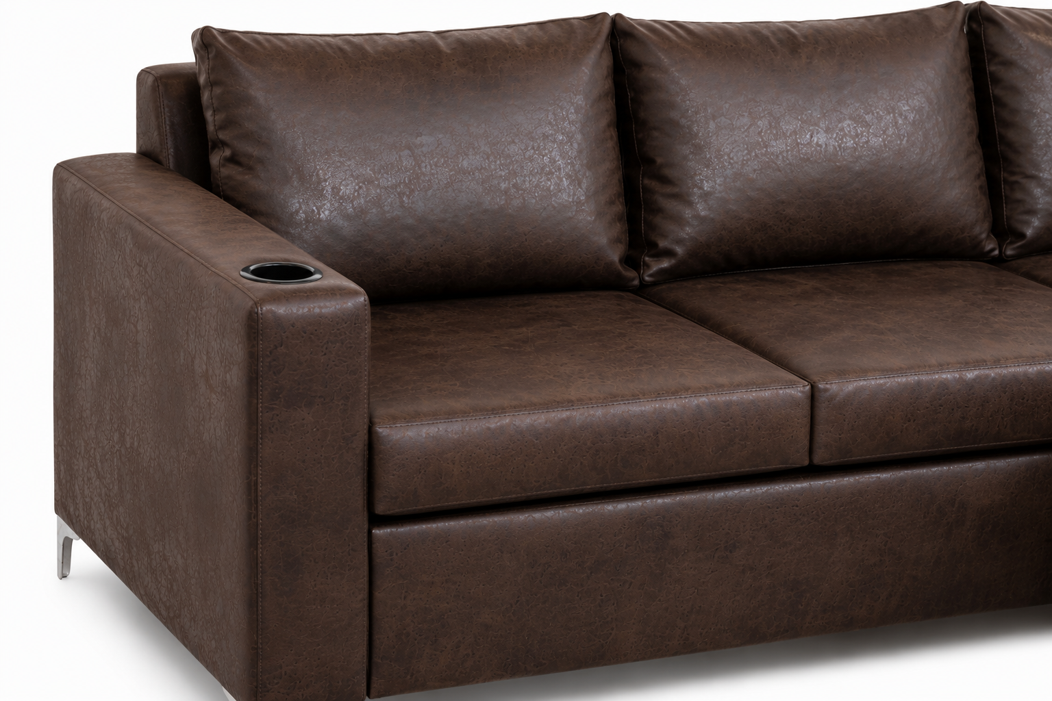 Charlie Corner Couch - Buffalo Brown - Close up