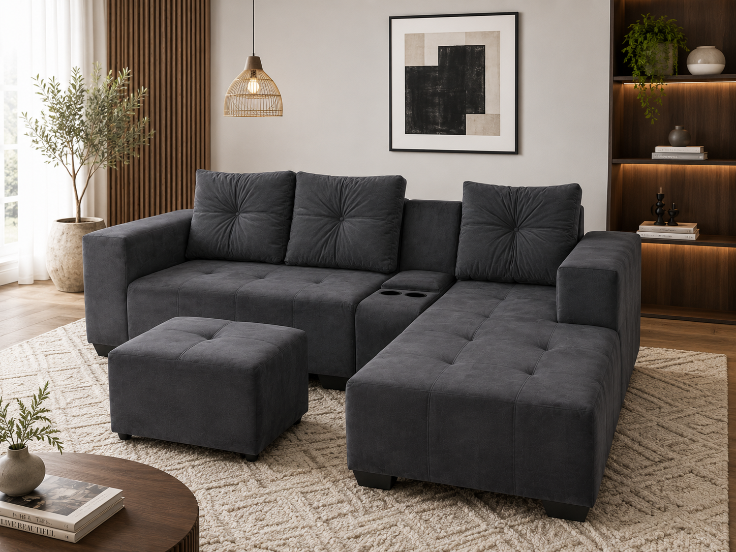 Chelsea Sofa - Right Hand Grey Velvet - Lifestyle