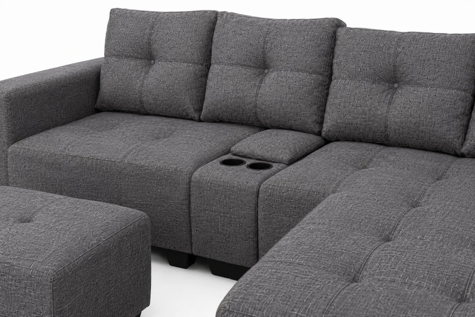 Chelsea Sofa - Right Hand Charcoal - Close up