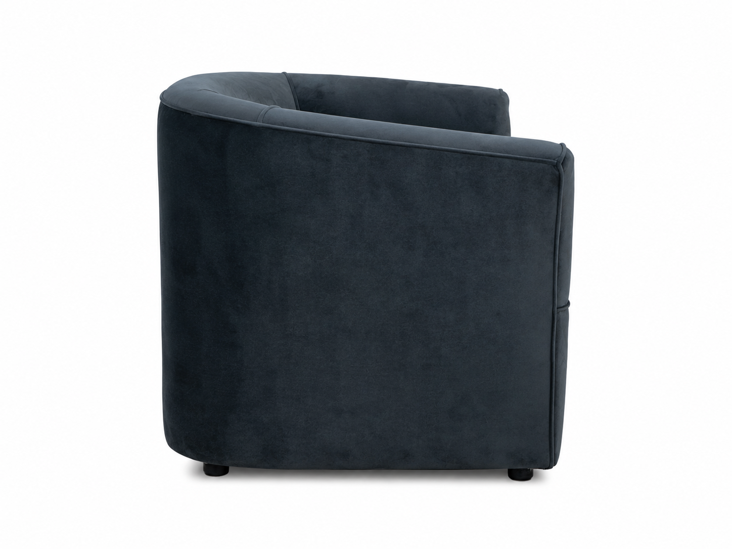 Prince Tub Chair - Grey Velvet - Side view