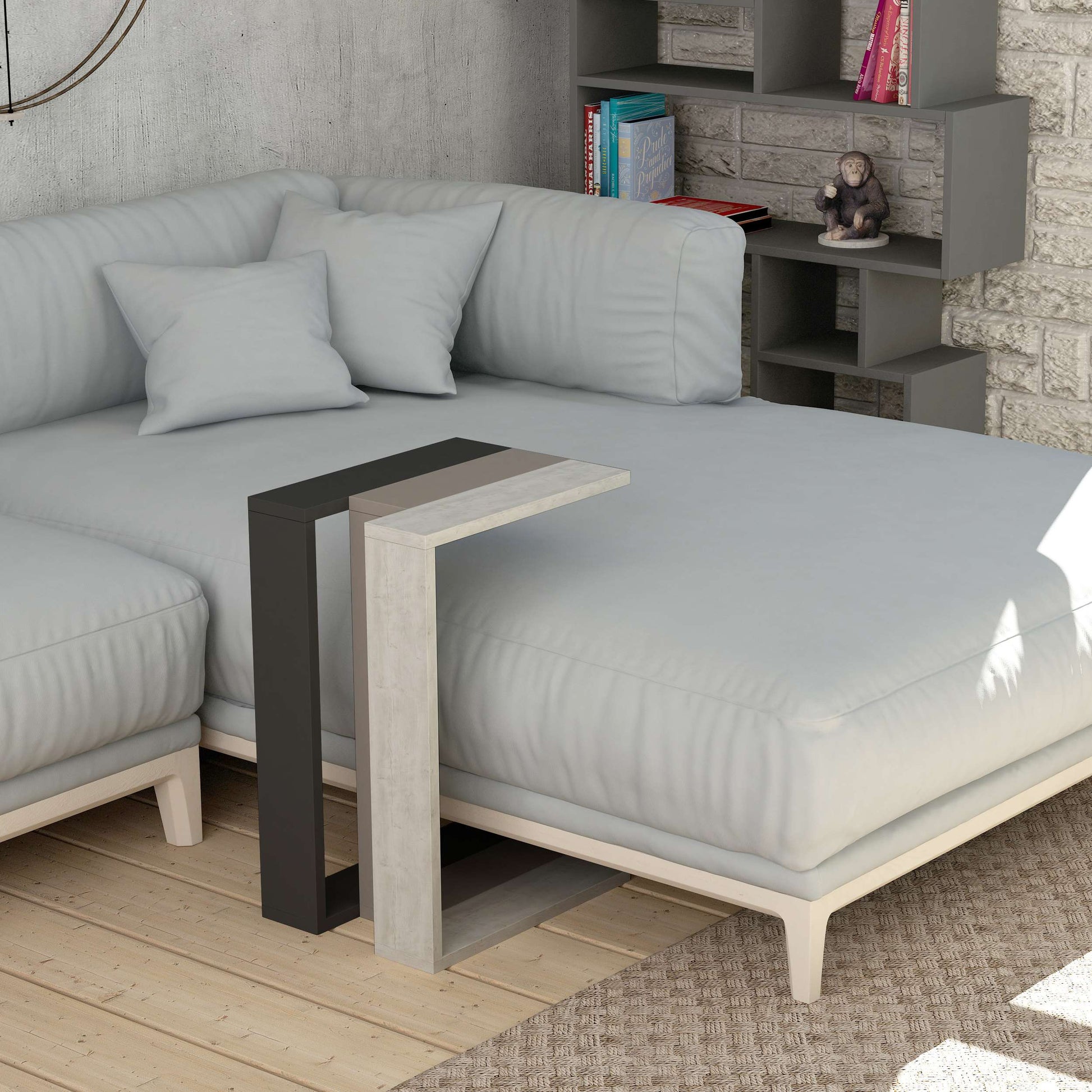 Muju Side Table - Anthracide Mocha White - 3