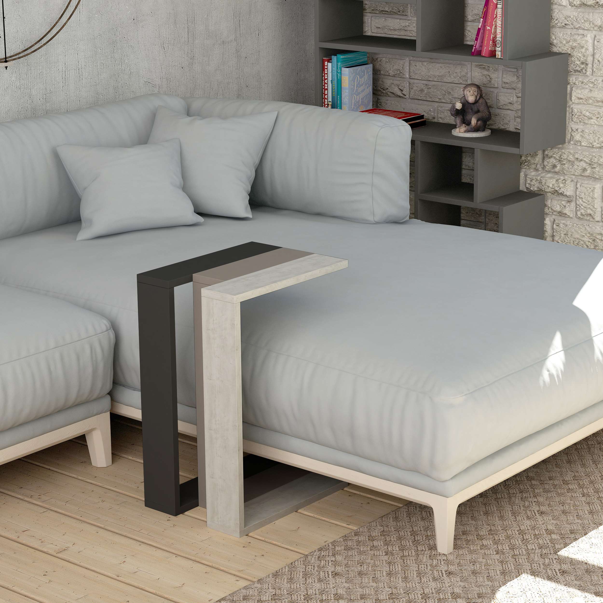 Muju Side Table - Anthracide Mocha White - 3