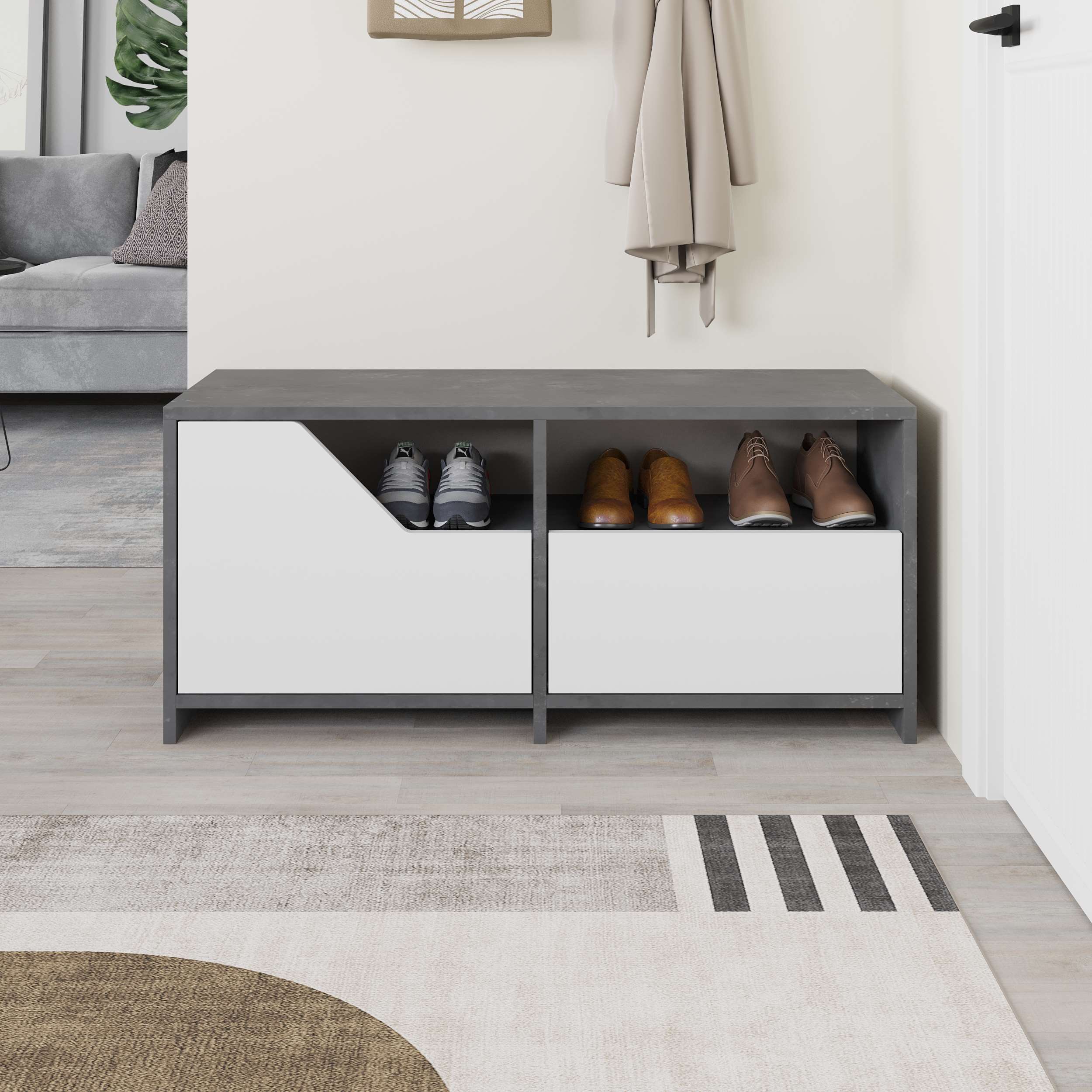 Nexus Shoe Cabinet - Retro Grey - 2