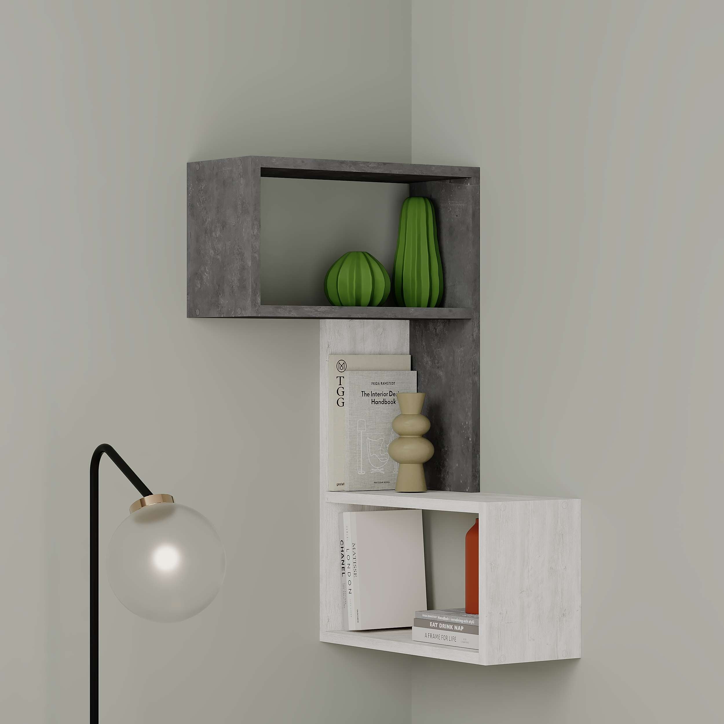 Part Corner Shelf - Retro Grey - 2