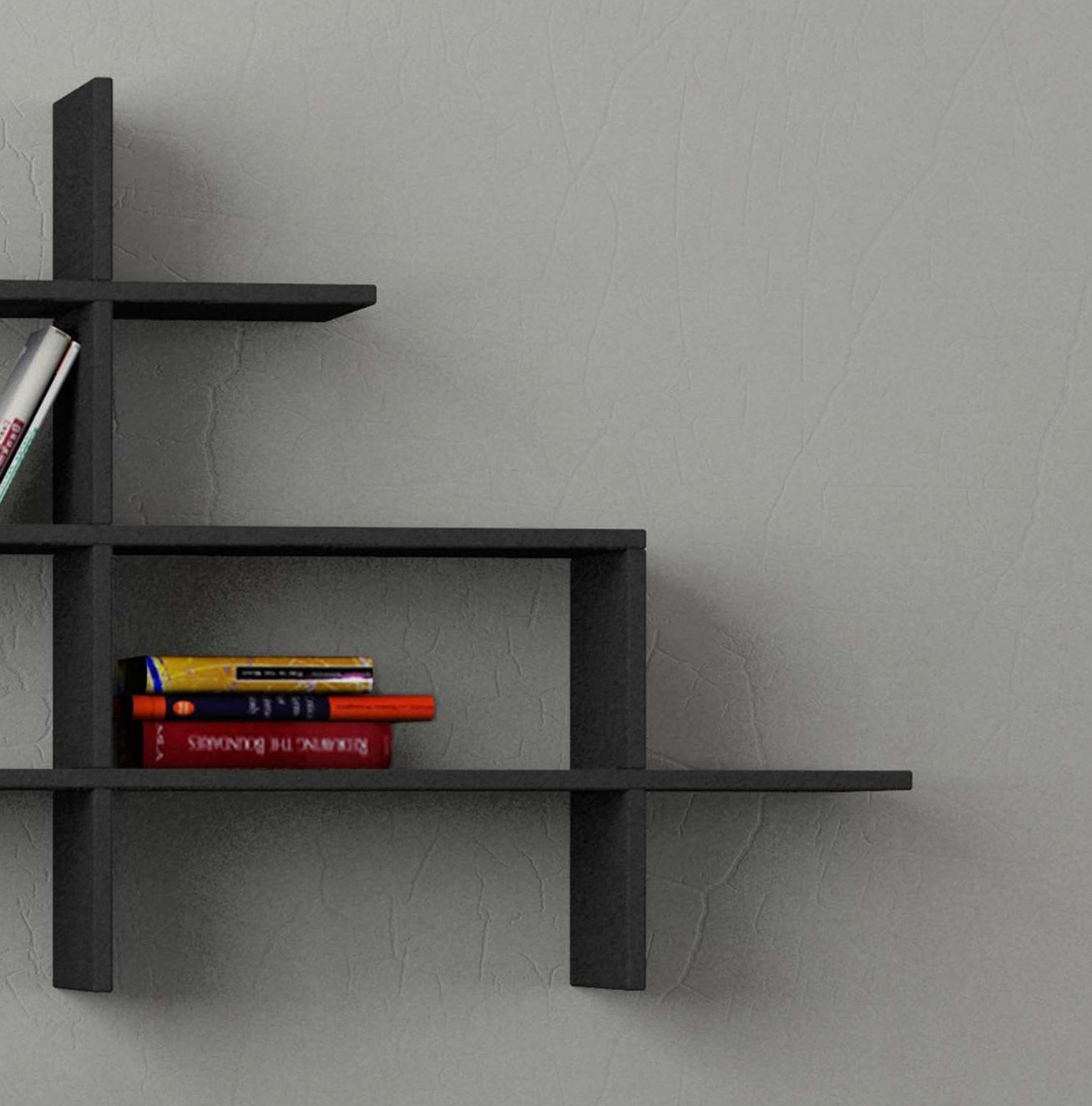 Halic Floating Wall Shelf - Anthracide - 2