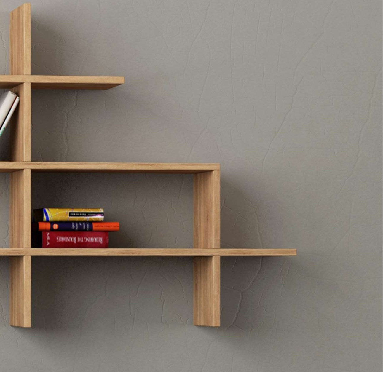Halic Floating Wall Shelf - Oak - 2