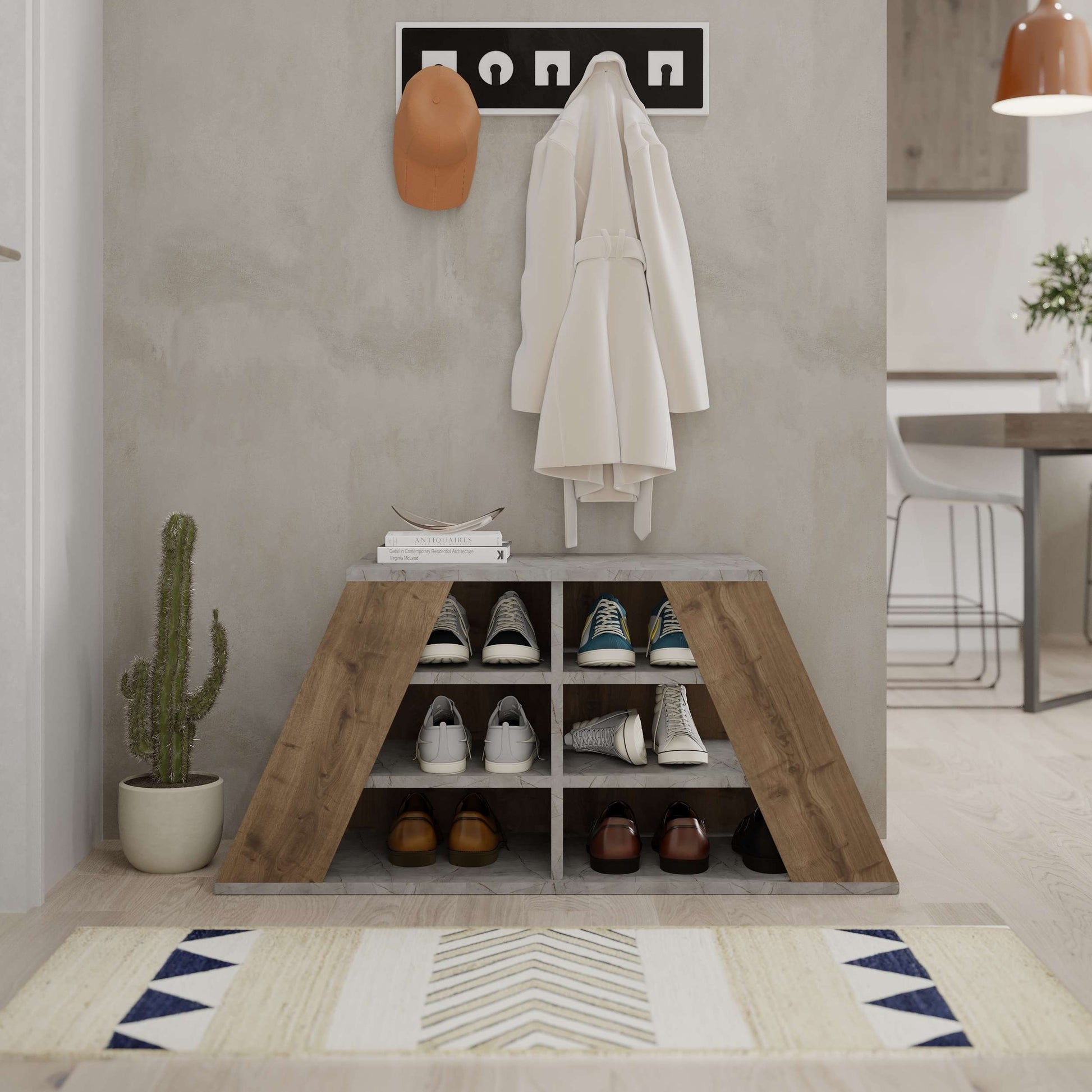 Pyramid Shoe Rack - Walnut - 2