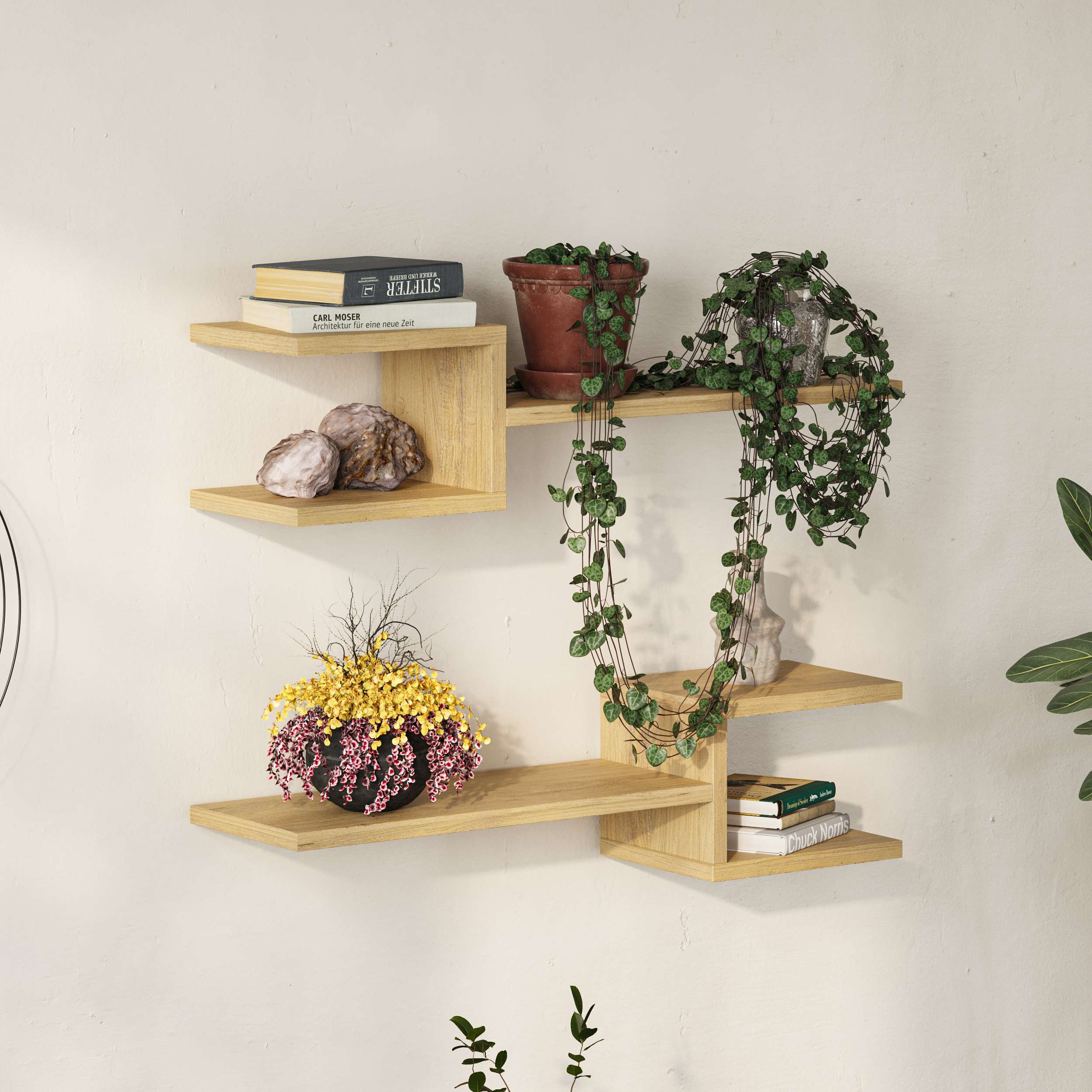 Fork Wall Shelf - Oak