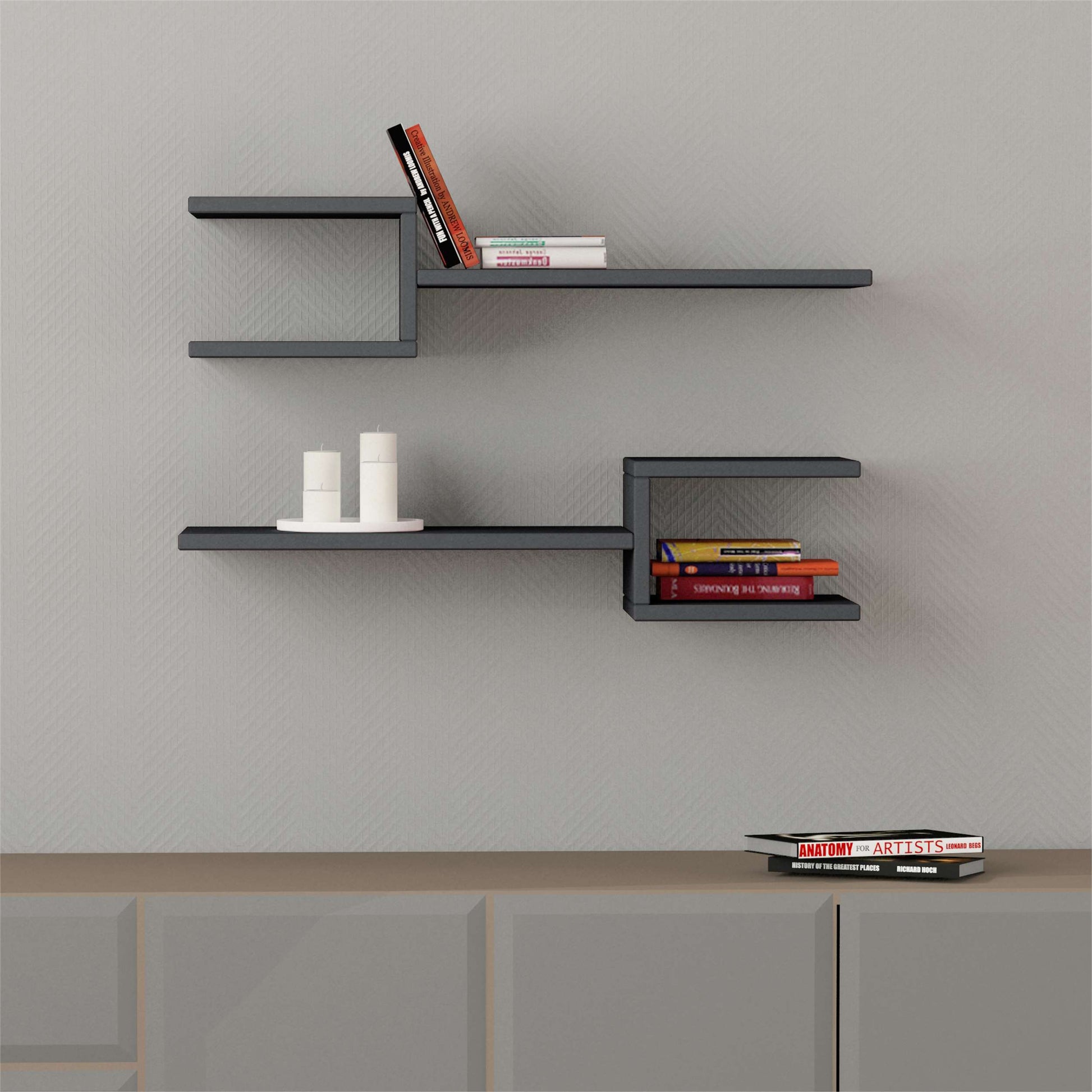 Fork Wall Shelf - Anthracide