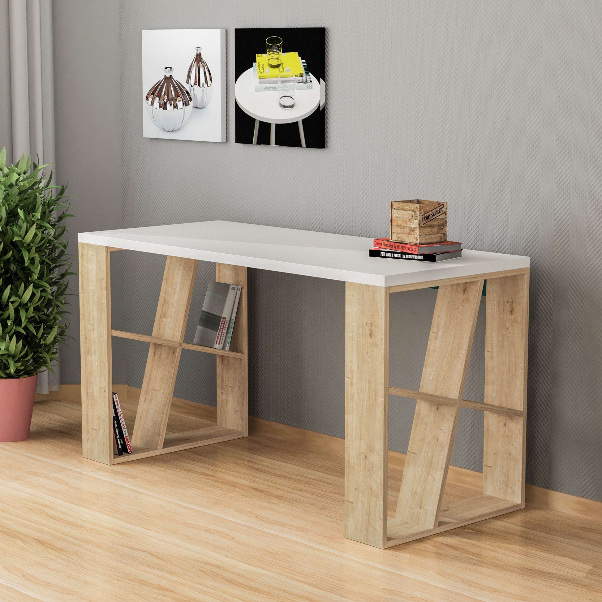 Honey Office Desk - Oak