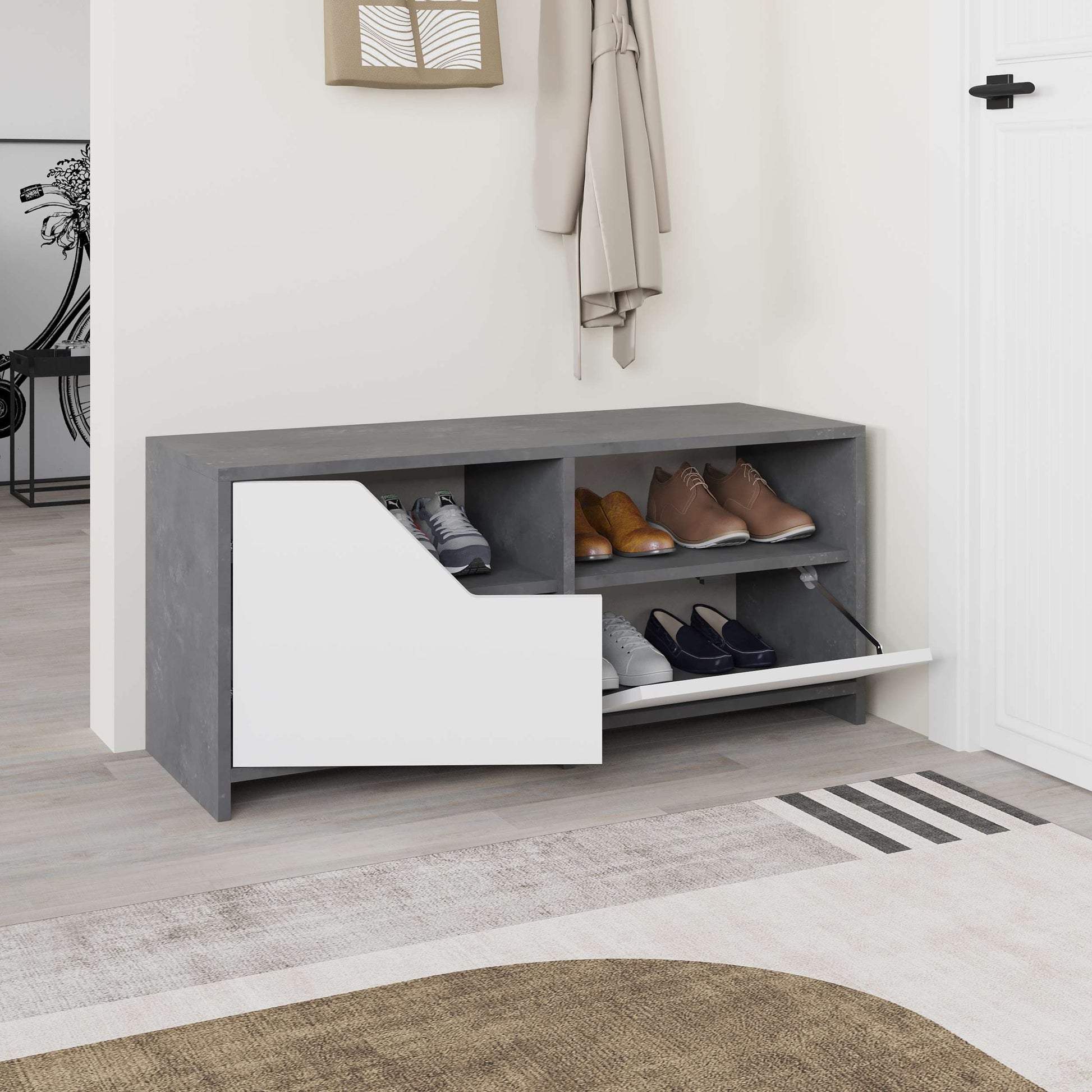 Nexus Shoe Cabinet - Retro Grey - 3