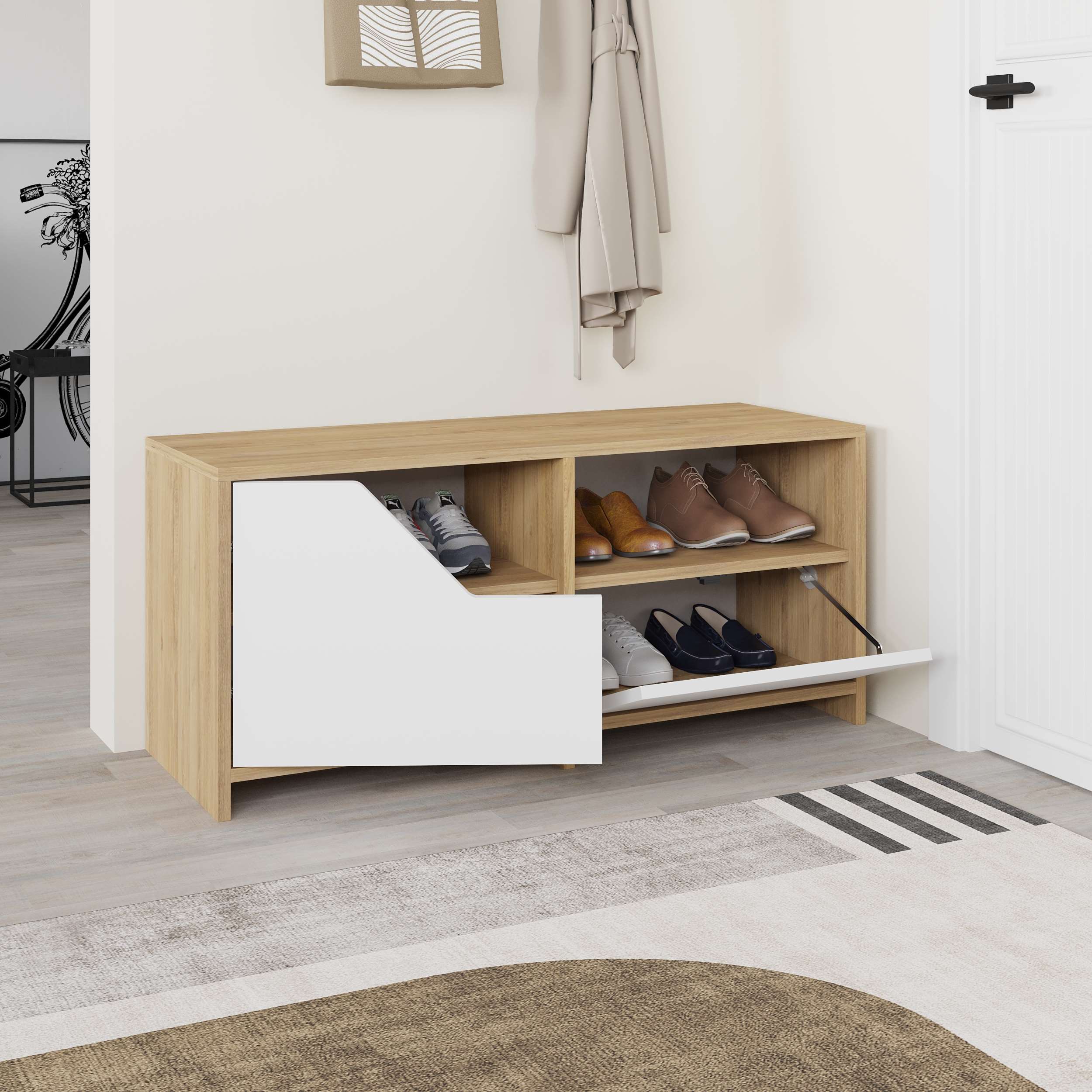 Nexus Shoe Cabinet - Oak - 3