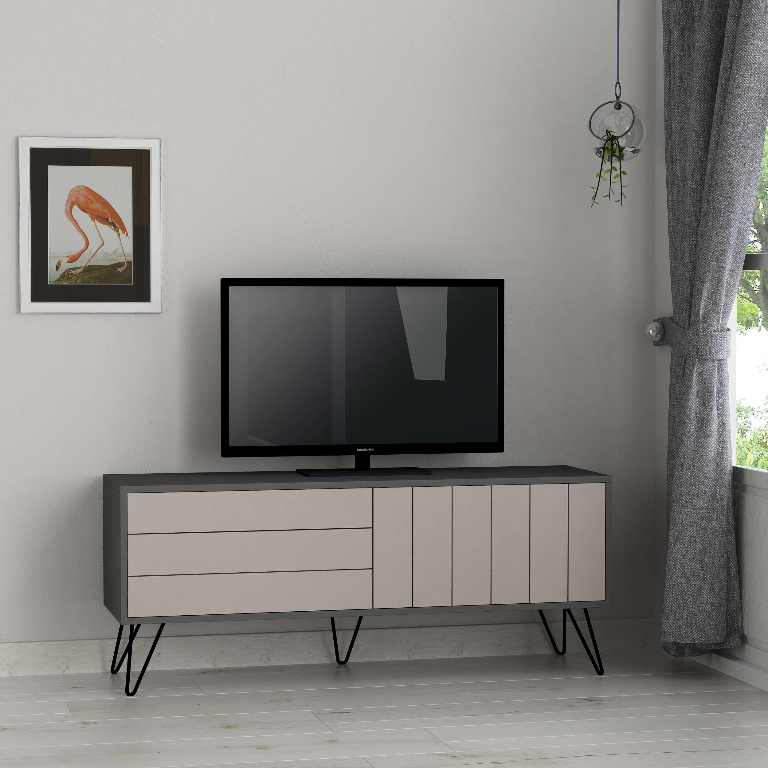 Picadilly TV Unit - Anthracite Mocha - Room Concept