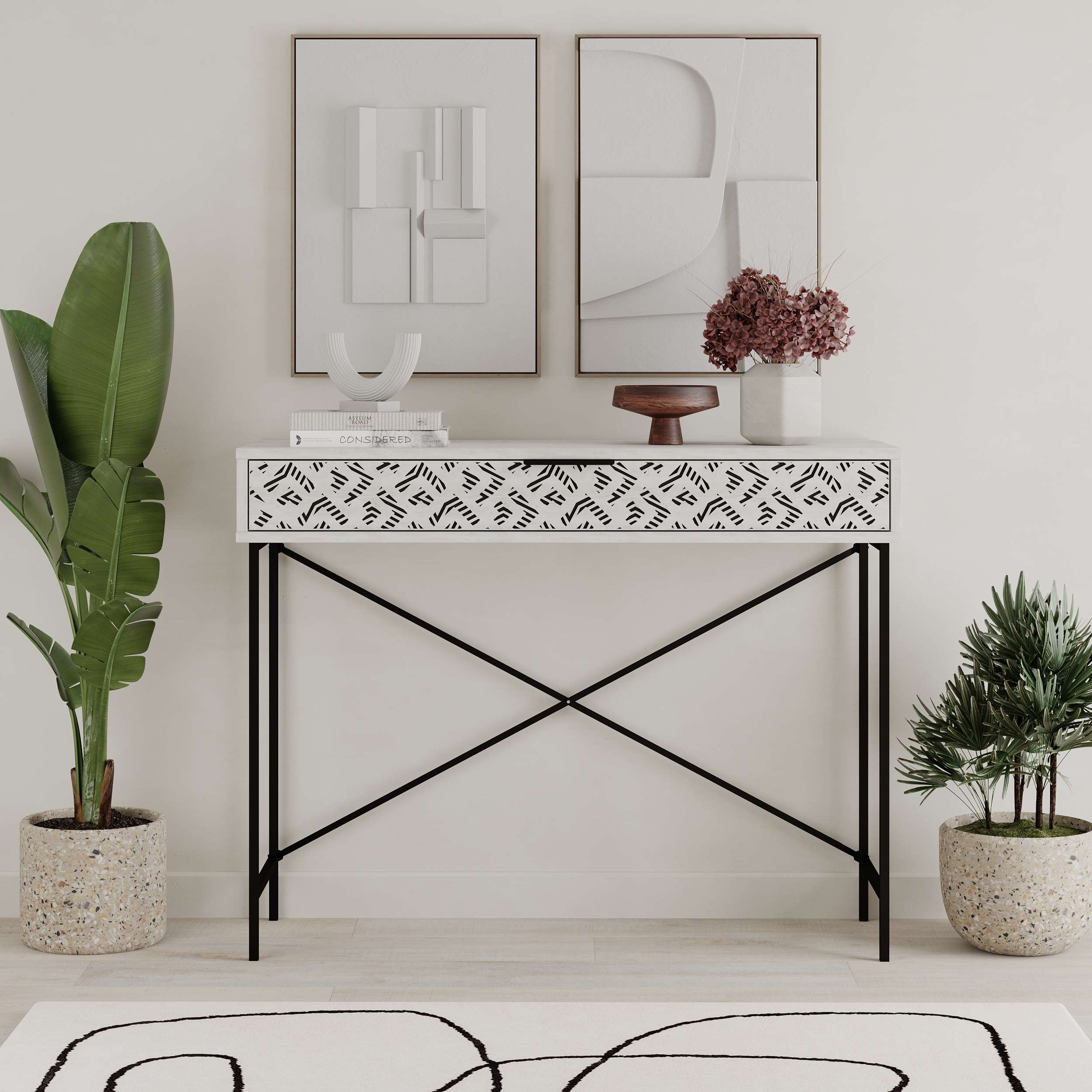 Heaton Console Side Table - White
