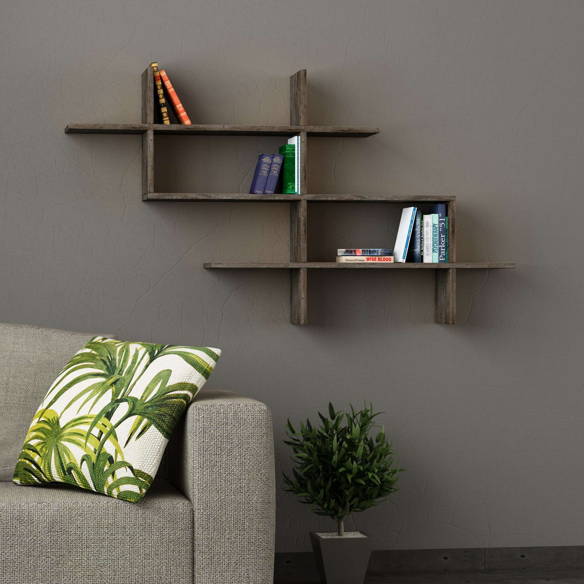 Halic Floating Wall Shelf - Dark Coffee