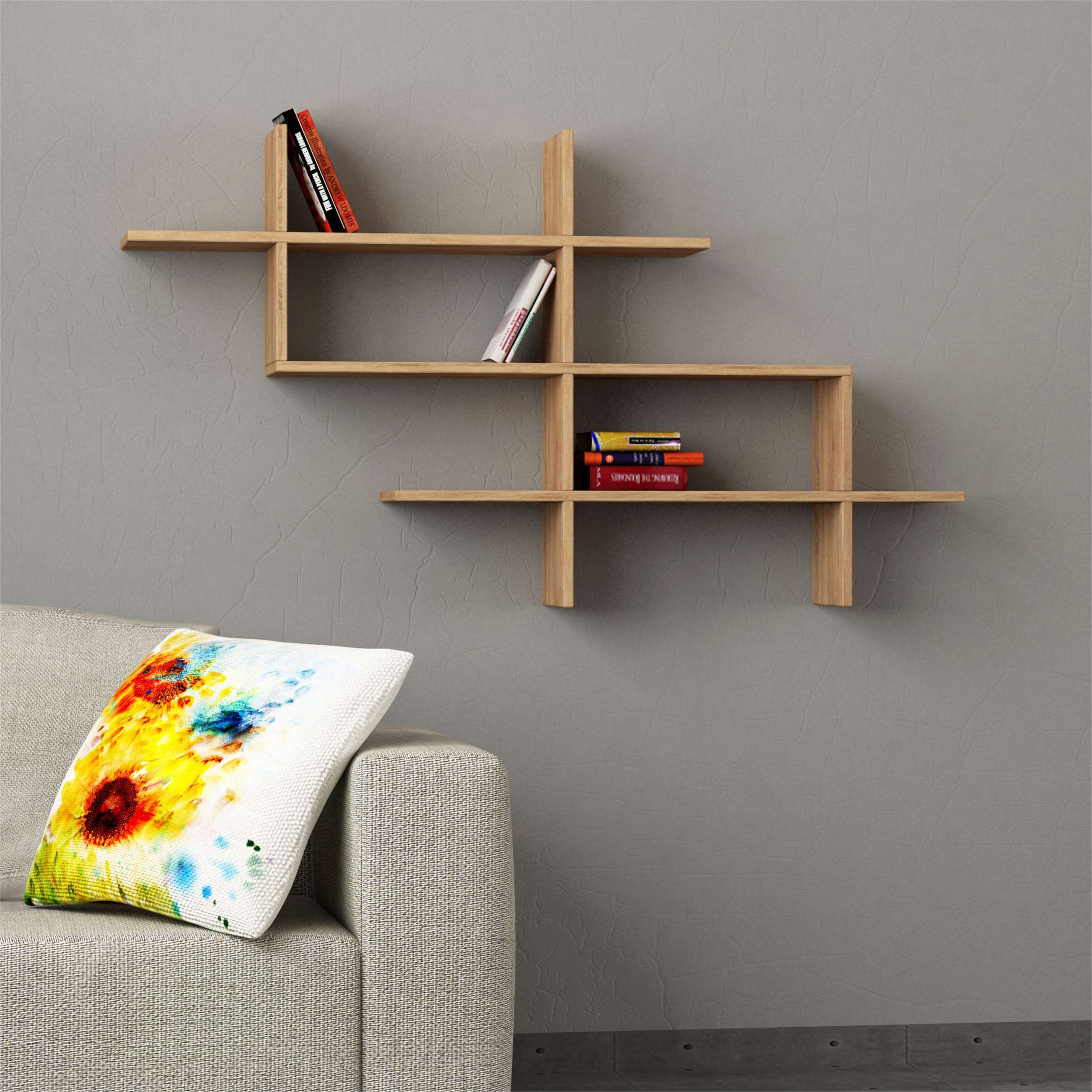 Halic Floating Wall Shelf - Oak