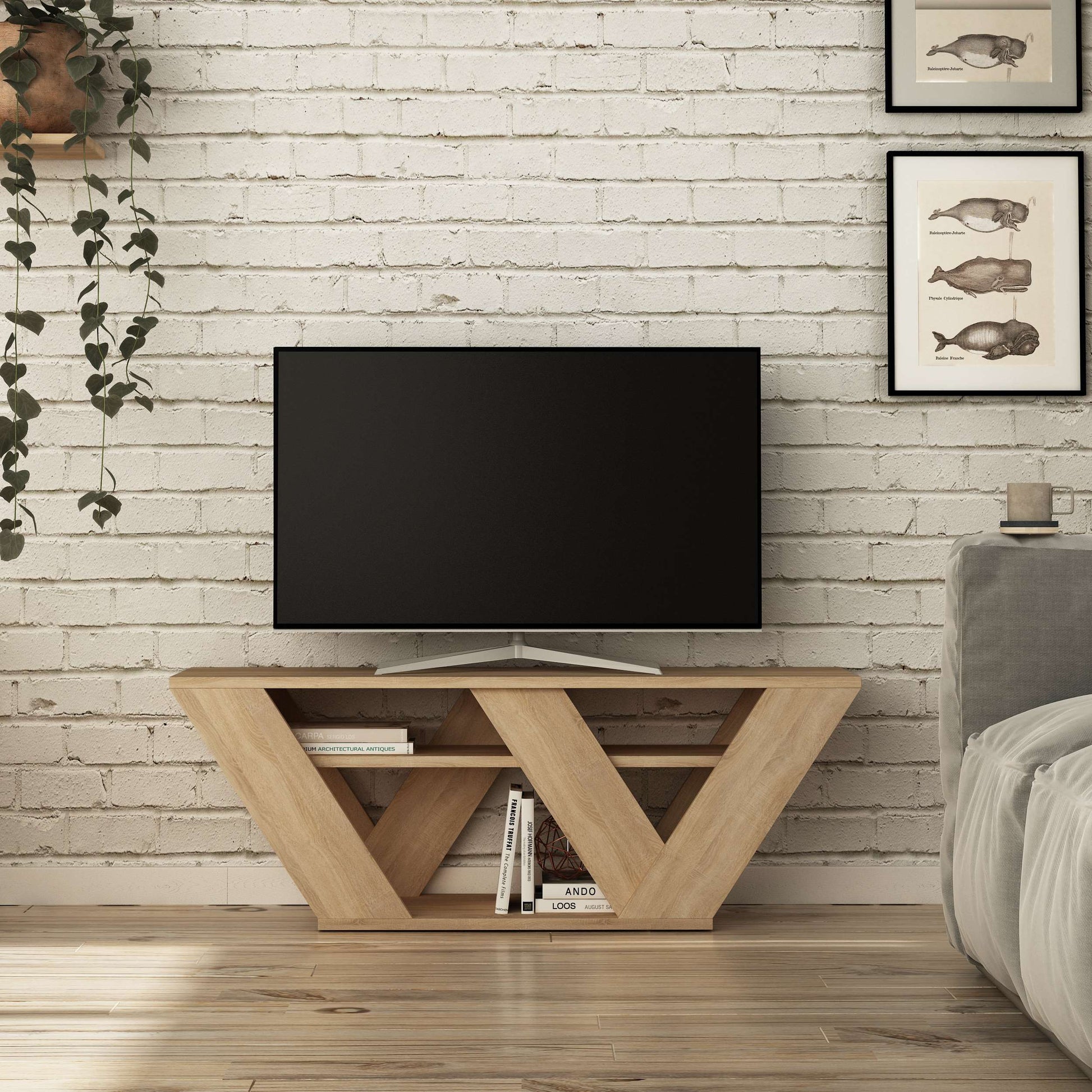 Pipralla TV Stand - Oak