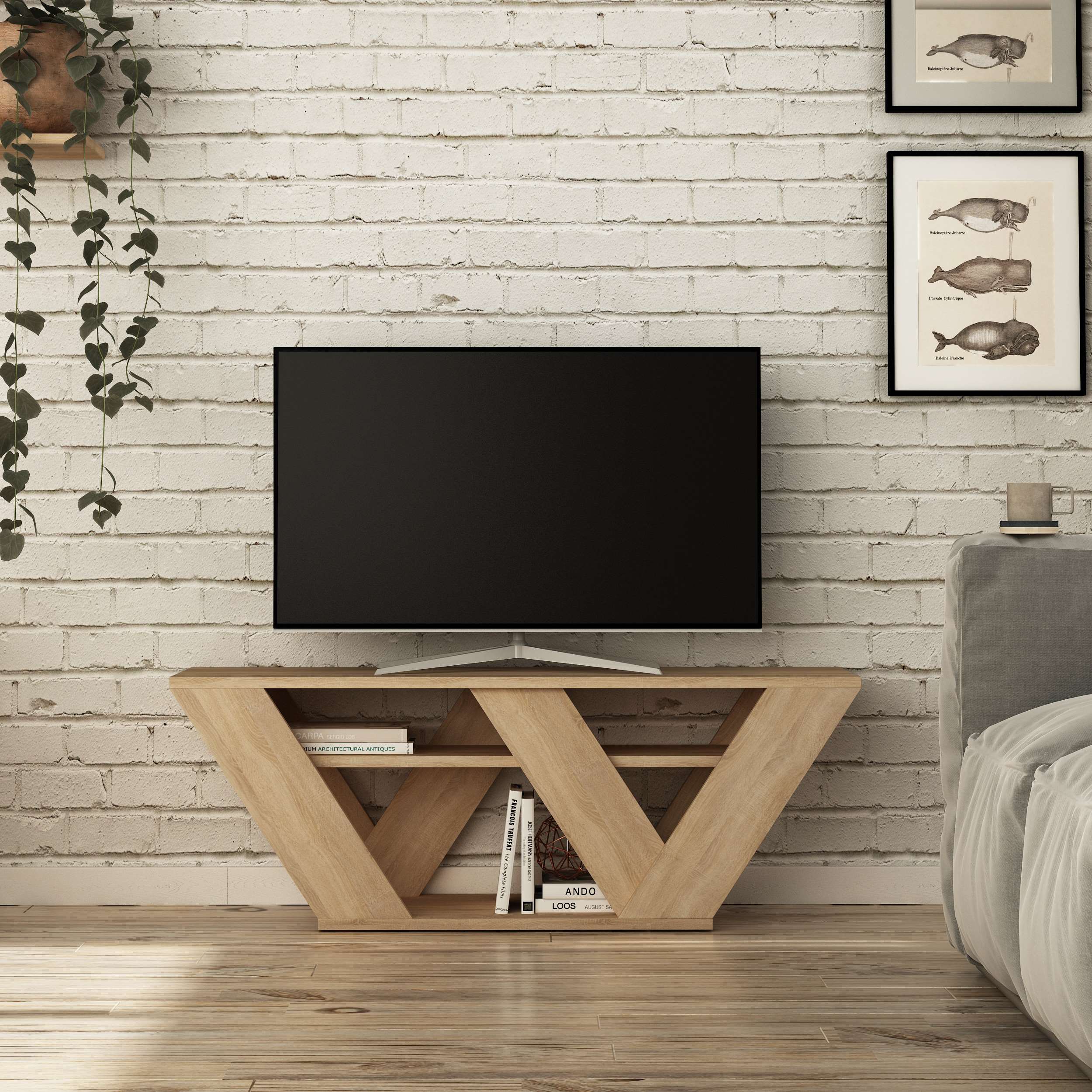Pipralla TV Stand - Oak