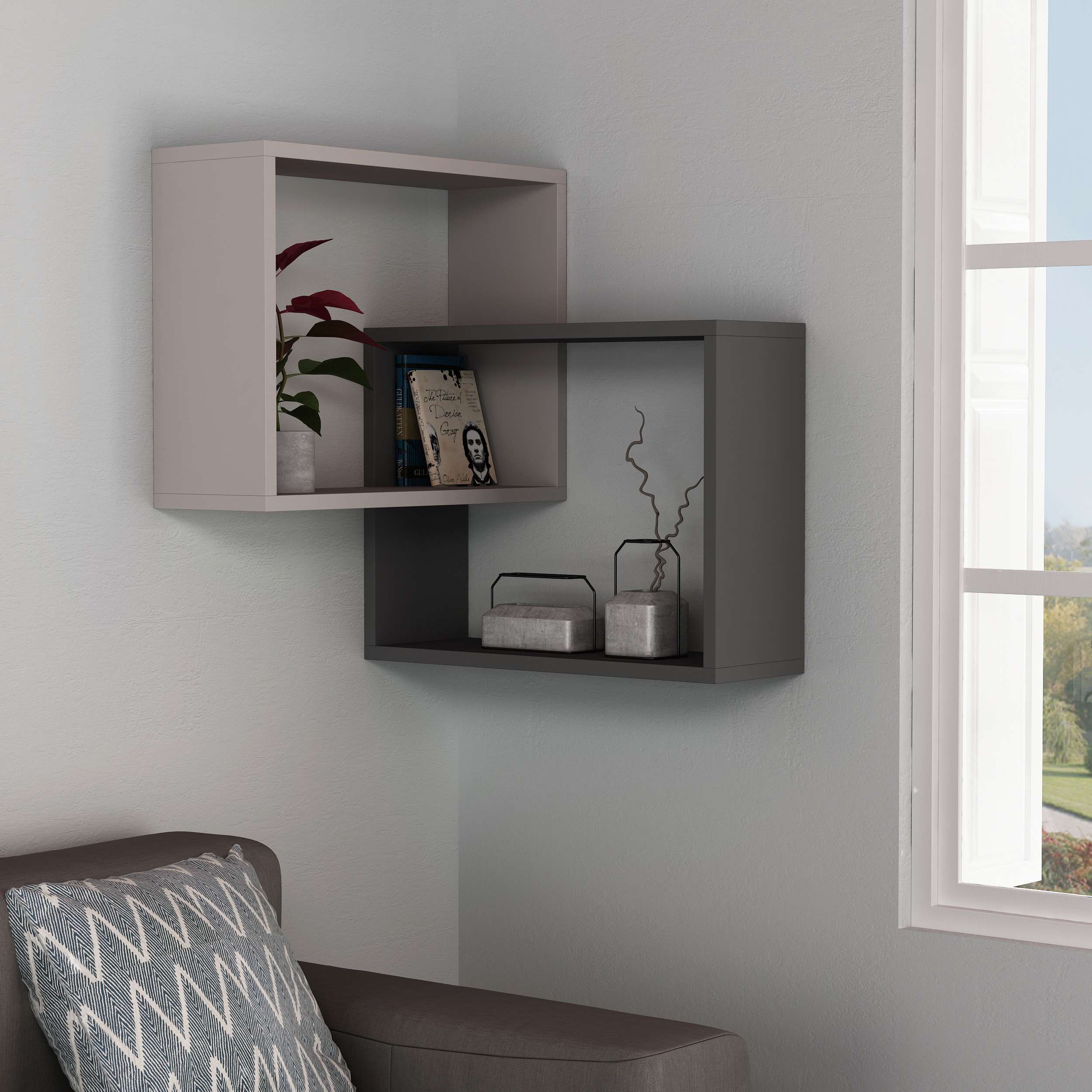Ring Corner Shelf - Anthracide