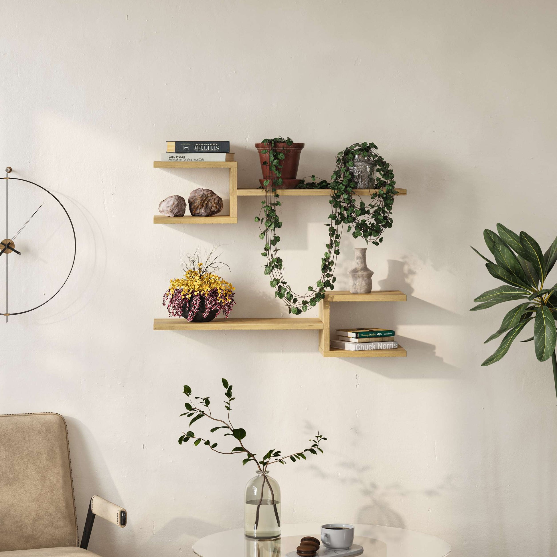 Fork Wall Shelf - Oak - 2
