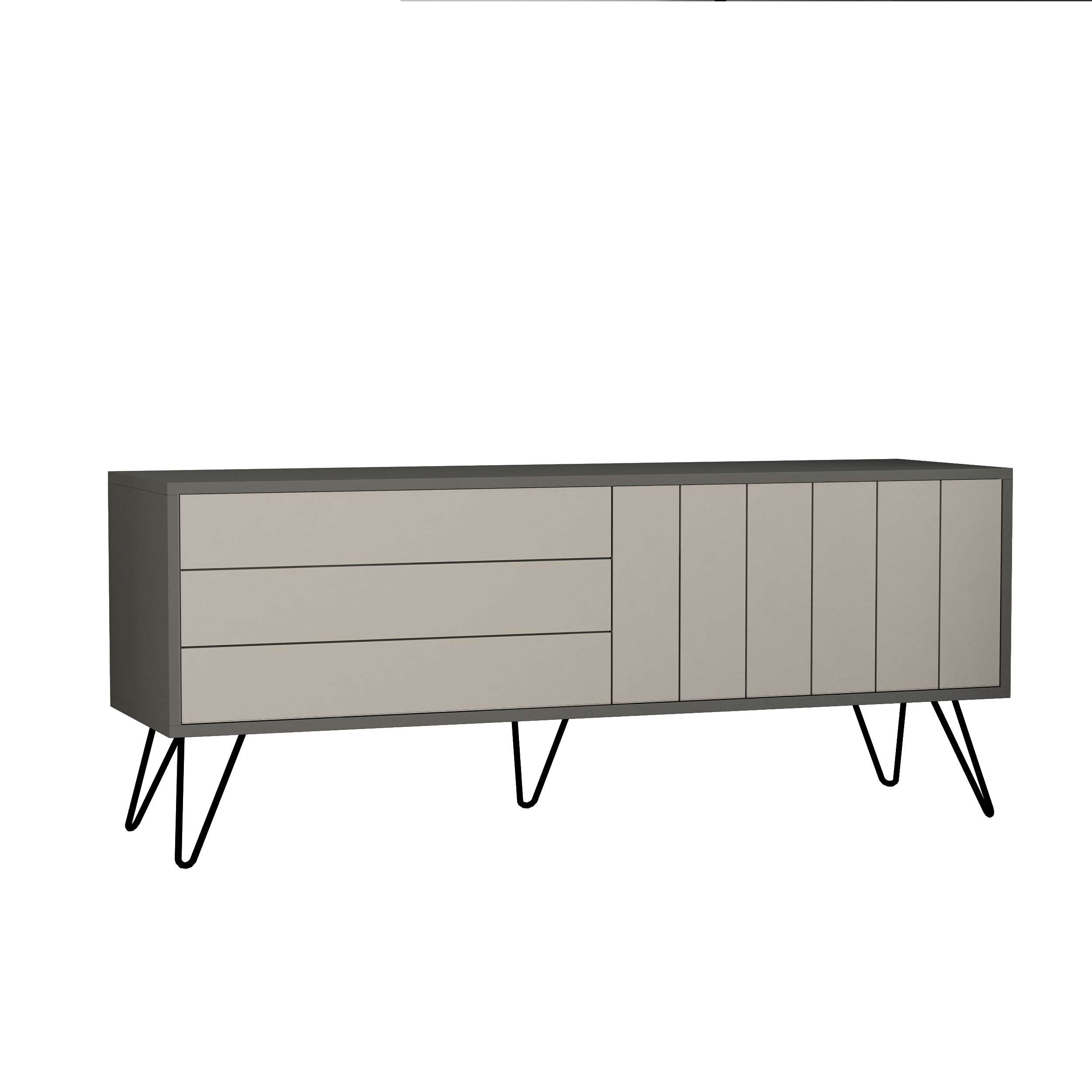 Picadilly TV Unit - Anthracite Mocha - White Background