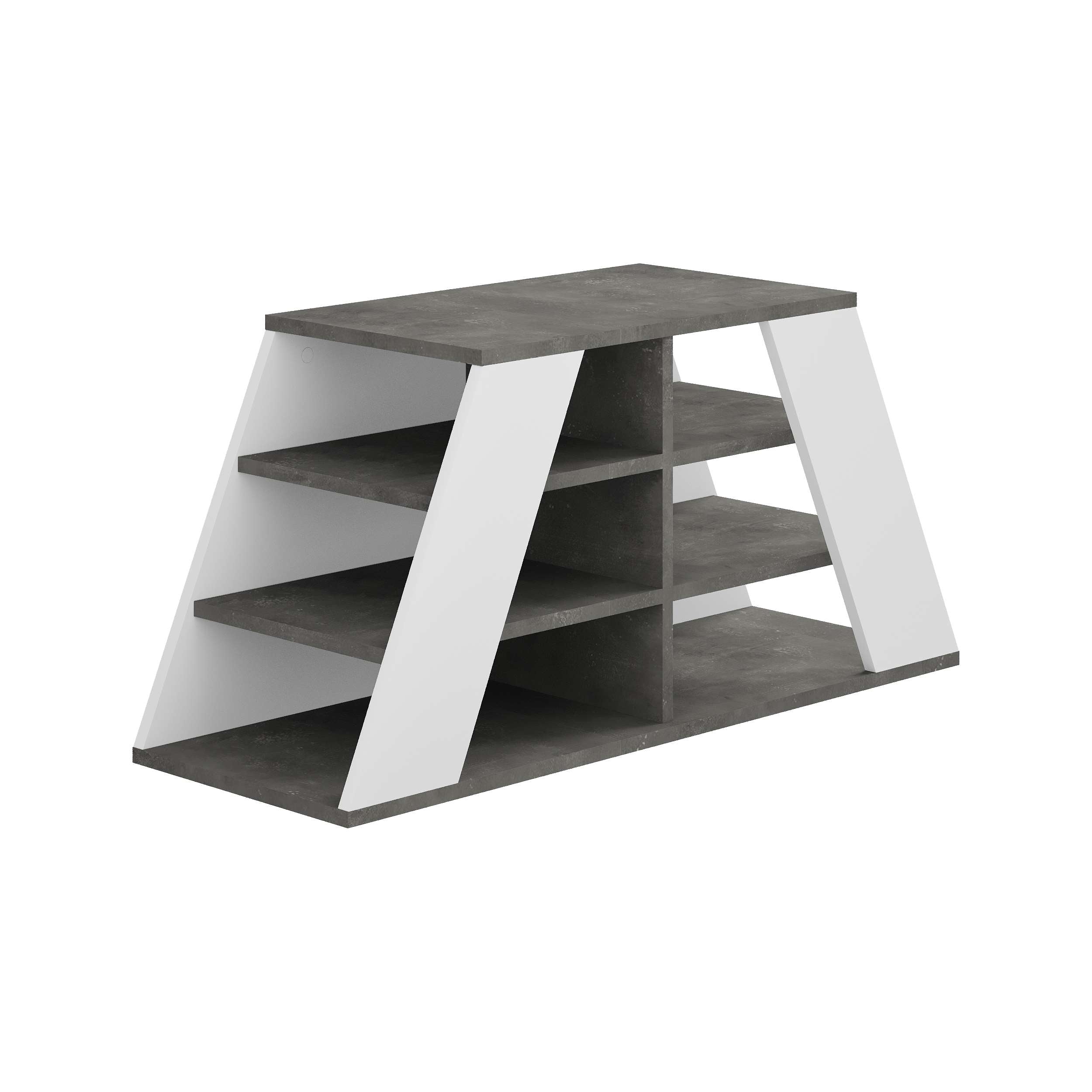 Pyramid Shoe Rack - Retro Grey - 6